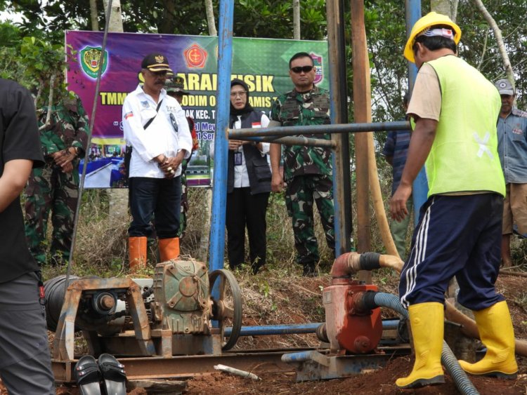 Bantu Cegah Dampak Kemarau Panjang, Kodim 0613/Ciamis Buat Sumur Bor di Kadupandak