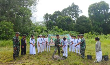 Karya Bhakti, Koramil Lakukan Tanam Pohon Antisipasi Terjadinya Banjir Dan Muncul Wabah Penyakit 