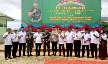 Bupati Rohil Dampingi Danrem 031 Wira Bima Resmikan Koramil 06 Tanjung Medan