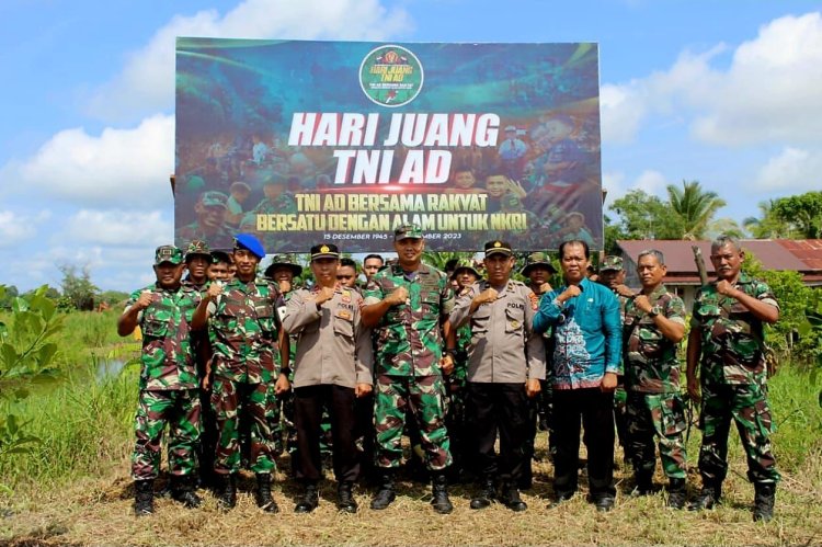 Sambut Hari Juang TNI AD Ke-78, Kodim 1012/Buntok Laksanakan Penanaman Pohon Dan Pembersihan Serentak di Jajaran