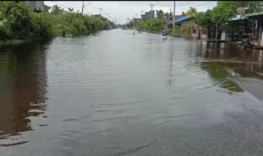 Beberapa Titik Badan Jalan Pelabuhan Baru,Diduga Terancam Menjadi Danau.