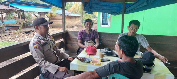 Bripka Aprizon, Bhabin Kamtibmas Desa Tunggal Rahayu Jaya Polsek Teluk Belengkong, Giat Melakukan Sosialisasi Damai Pemilu 2024