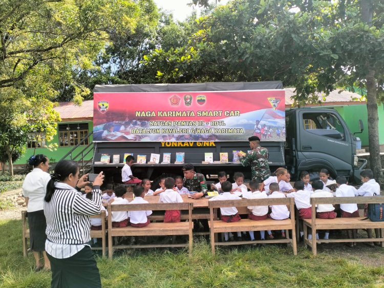 "Naga Karimata Smart Car, Solusi Satgas Yonkav 6/Naga Karimata dalam Menyalurkan Ilmu di Daerah Perbatasan"