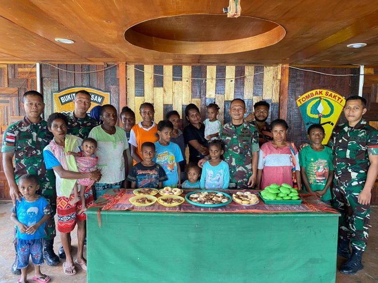 Satgas Yonif 122/TS Mendorong Kreativitas Masyarakat Perbatasan dengan Mengajarkan Cara Membuat Kue Donat dan Bakpau