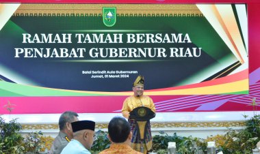 Bupati Rohil Hadiri Acara Temu Ramah dan Ucapkan Selamat atas Pelantikan SF Hariyanto sebagai Pj. Gubri