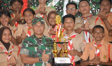 Kodim 1710/Mimika Raih Piala Lomba Saka Bhayangkara 3 lewat Pramuka Saka Wira Kartika
