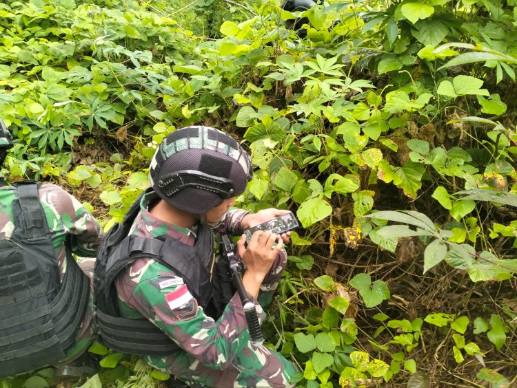 Satgas Yonif 122/TS Pos Komando Taktis Patroli di Kabupaten Keerom