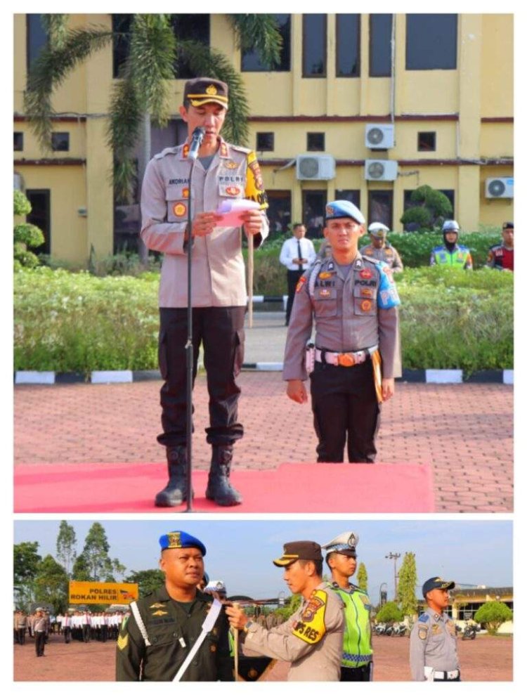 Kapolres AKBP Andrian Pramudianto Pimpin Apel Gelar Pasukan Operasi Patuh Lancang Kuning 2024