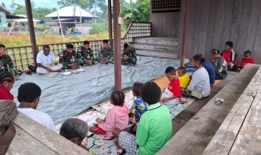 Ibadah dan Doa Bersama TNI-Masyarakat di Kampung Aroba Perkuat Silaturahmi