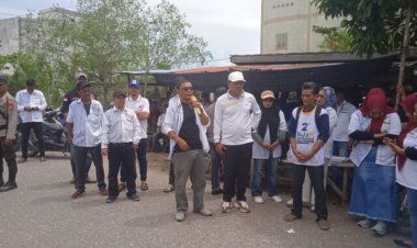 Relawan BiJaK Bermarwah Blusukan ke Pasar Sungai Bakau Kampanyekan Jargon BiJaK
