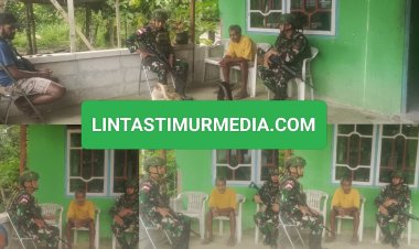 Satgas Yonif 642 Komsos di Fakfak, Pererat Hubungan dengan Warga