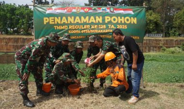 TMMD Kodim Surakarta Tanam 180 Pohon, Dukung Program Kasad dan Lingkungan Hijau