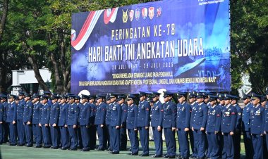 Puncak Hari Bakti ke-78 TNI AU, Lanud Sultan Hasanuddin Ikuti Upacara di Makoopsud II