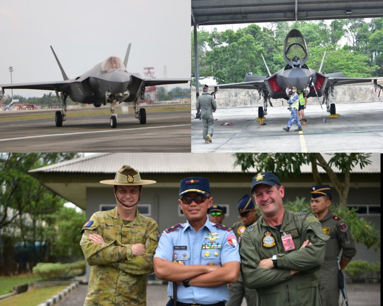 F-35 RAAF Mendarat di Lanud Roesmin Nurjadin, Siap Ikut Latihan Elang Ausindo 2025