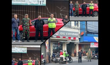 Babinsa Jayengan Amankan Ibadah Minggu di GKI Coyudan Surakarta