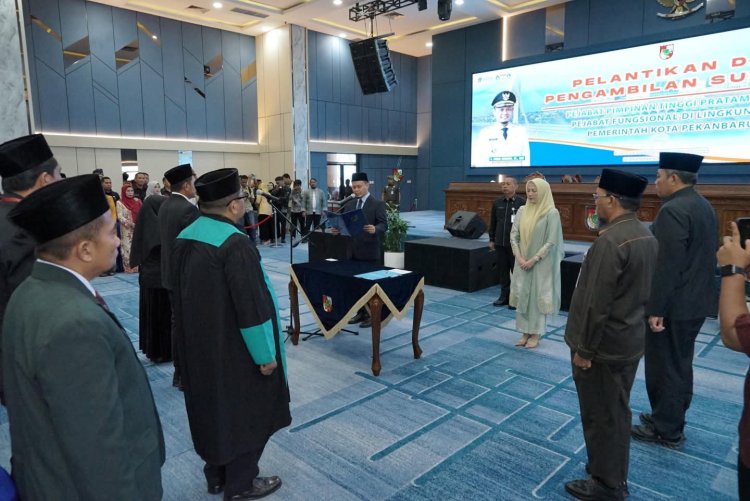 Reza Aulia dan Tengku Denny Resmi Jabat Kadis LHK dan Kepala Bapenda Pekanbaru