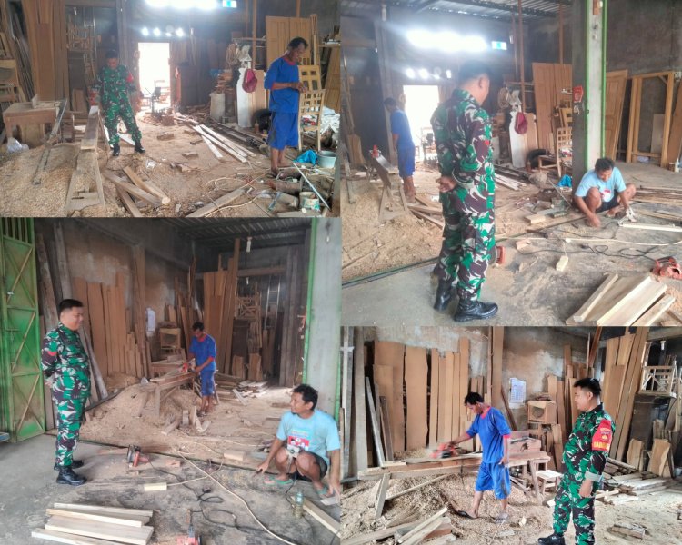 Babinsa Babadan Dukung UMKM Kayu Warga Sambi Boyolali