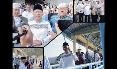 Wabup Bagus Santoso Lepas 399 CJH Bengkalis ke Embarkasi Batam 1447 H