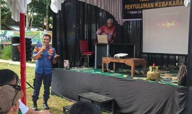 Satgas TMMD Ke 129 Kodim 0313/KPR Berikan Penyuluhan Cegah Kebakaran Sejak Dini Di Desa Pangkalan Terap